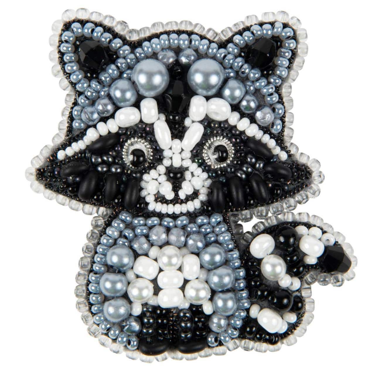 Charivna Mit Raccoon Brooch Crystal Art Beadwork kit
